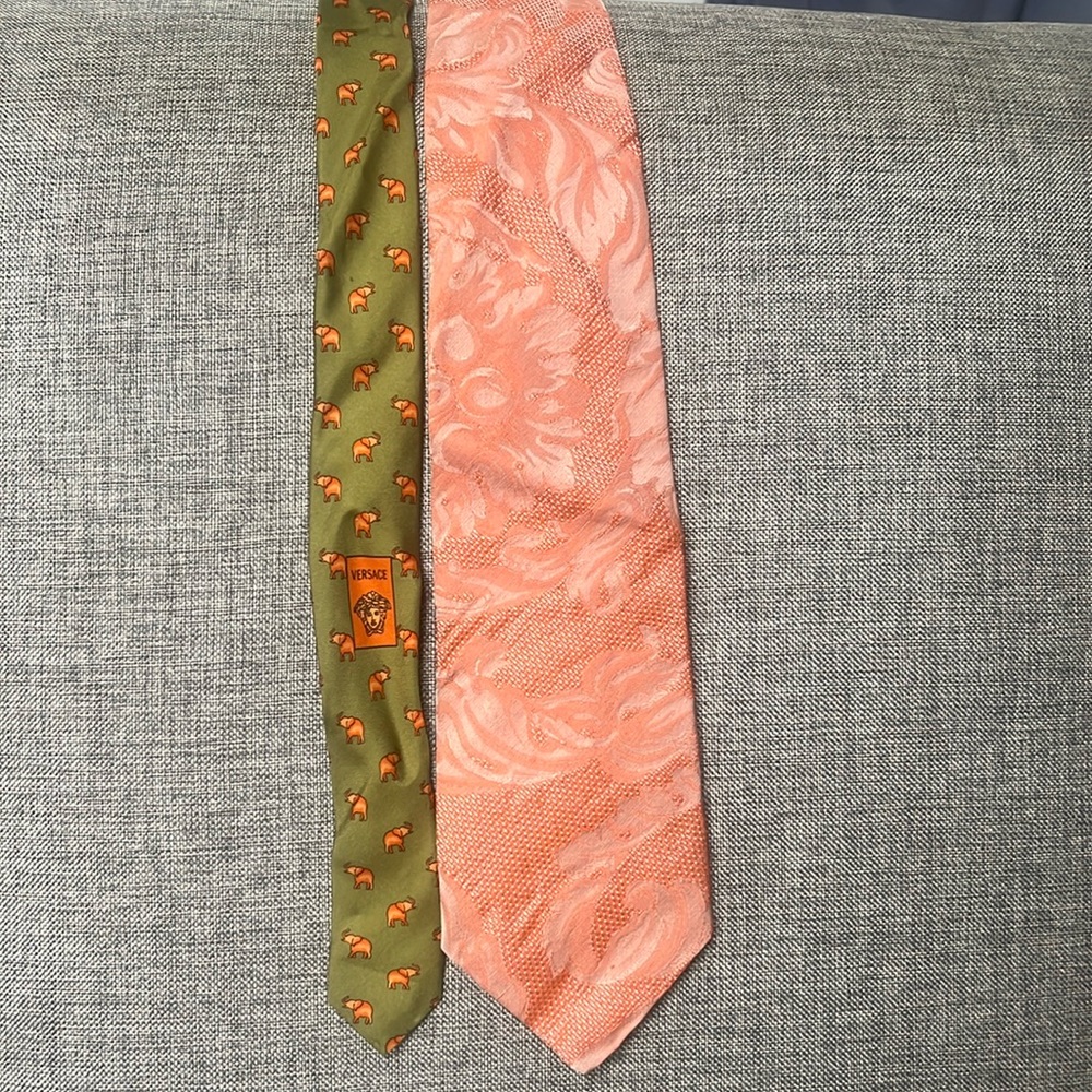 Vintage Versace Split Pattern Ties - image 1